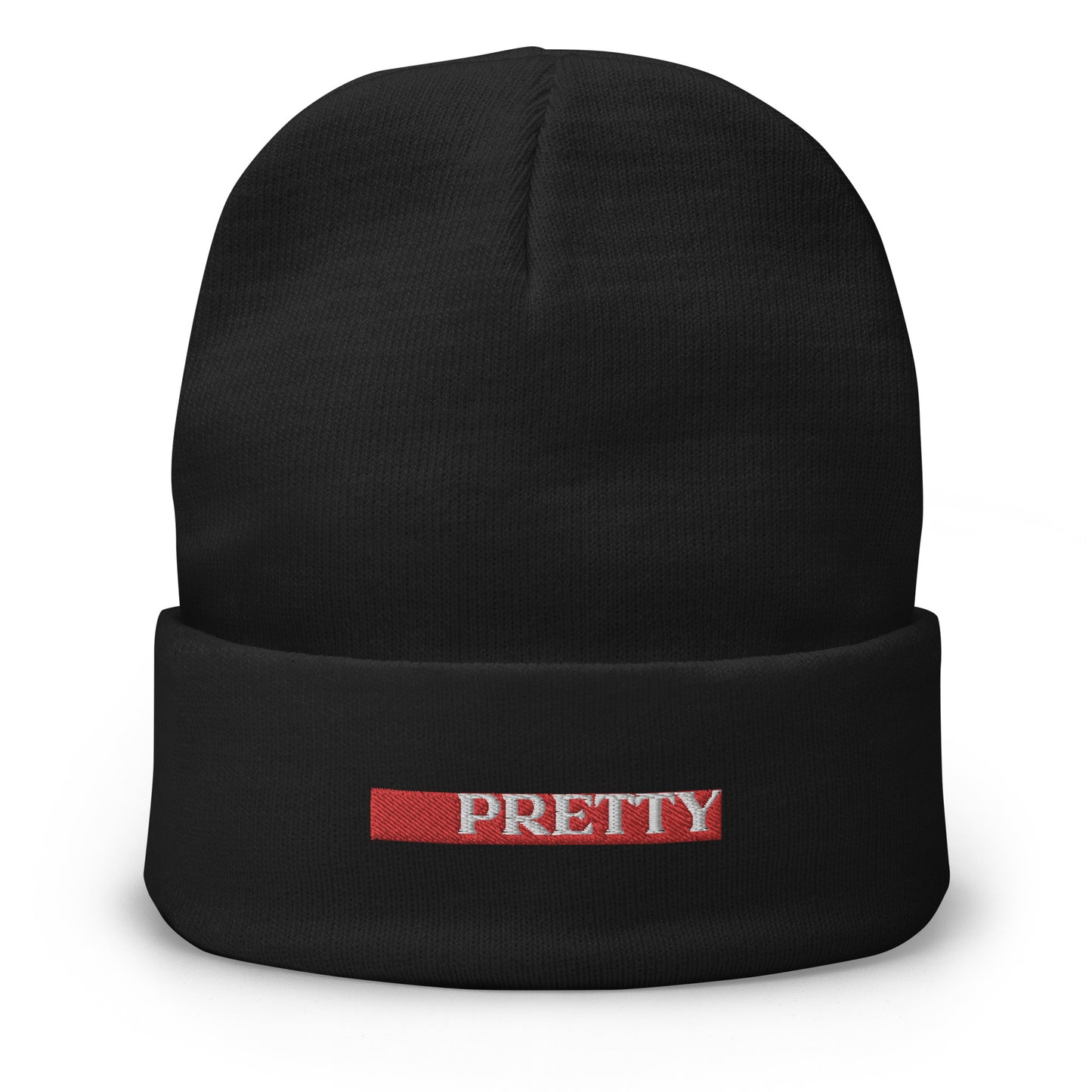 PRETTY LINE EMBROIDERED BEANIE