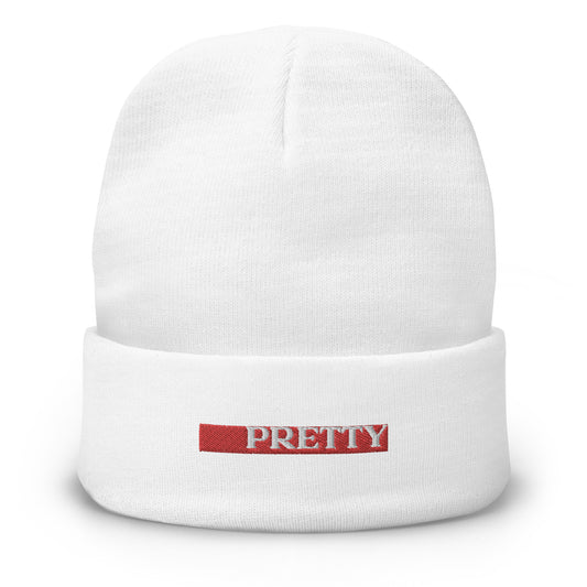 PRETTY LINE EMBROIDERED BEANIE